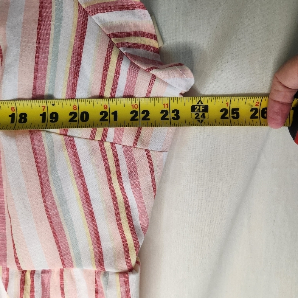 True Craft Striped Red, Pink, Blue and White Womens 3x Lined Dress. Babydoll - Picture 6 of 9